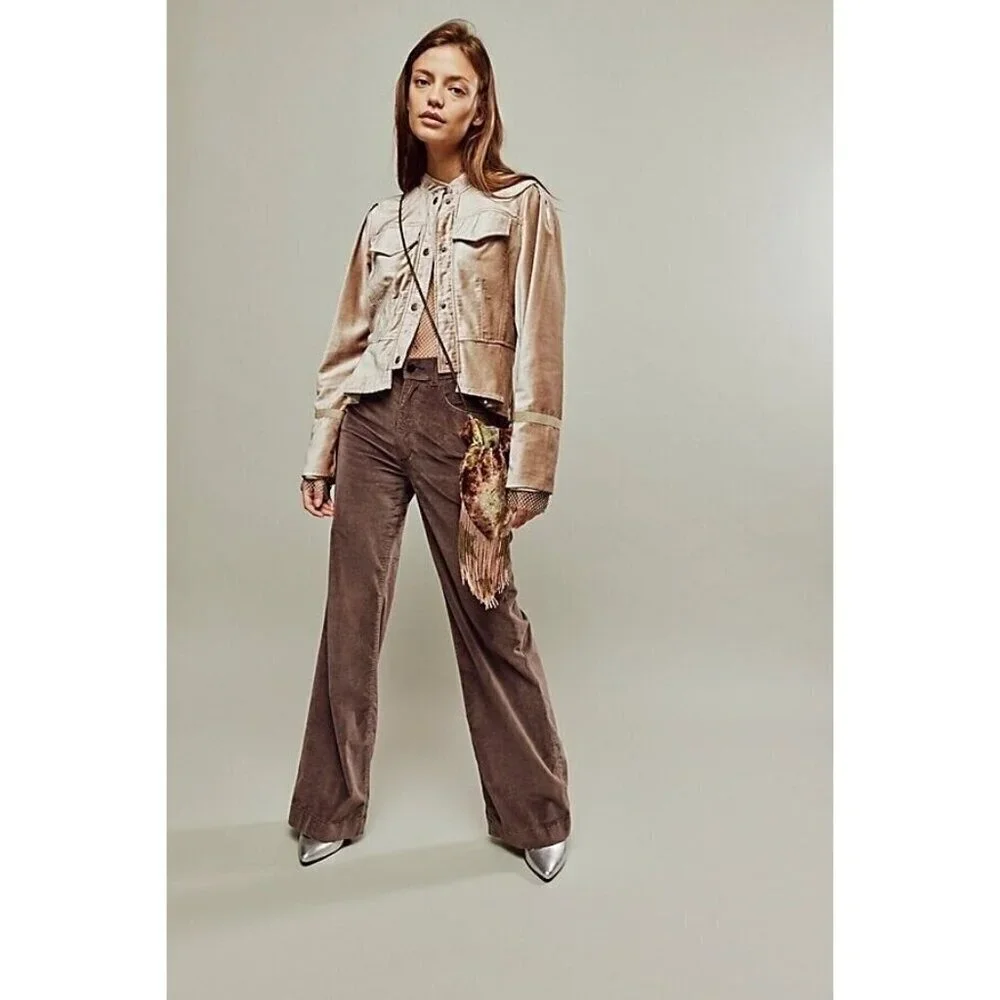 NEW FREE PEOPLE BALLET RACER VELVET CHAMPAIGN JACKET SZ XS - Picture 2 of 14